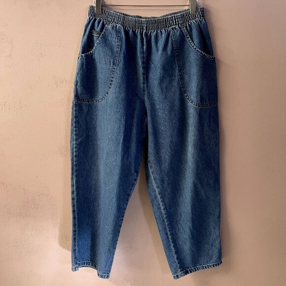 Vintage Chic Medium Wash Blue Denim Grandma Short Pants Size 14 EUC - Picture 11 of 13